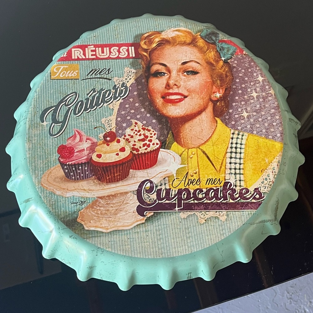 Vintage Tin Cupcake Sign
